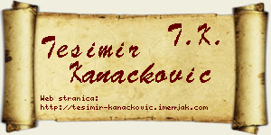 Tešimir Kanačković vizit kartica